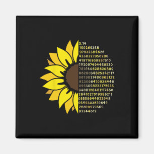 Imán Símbolo de número de número Pi Day Sunflower 3.14