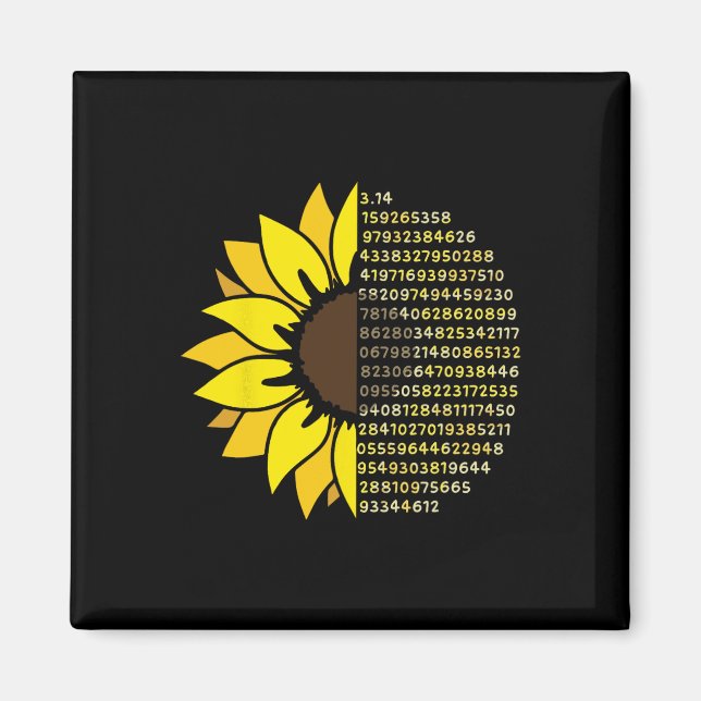 Imán Símbolo de número de número Pi Day Sunflower 3.14  (Frente)