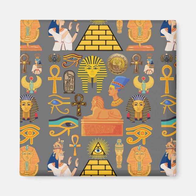 Imán Símbolo de patrón jeroglífico egipcio antiguo (Frente)