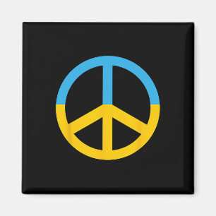 Imán Símbolo de Paz Con Los Colores De La Bandera Ucran