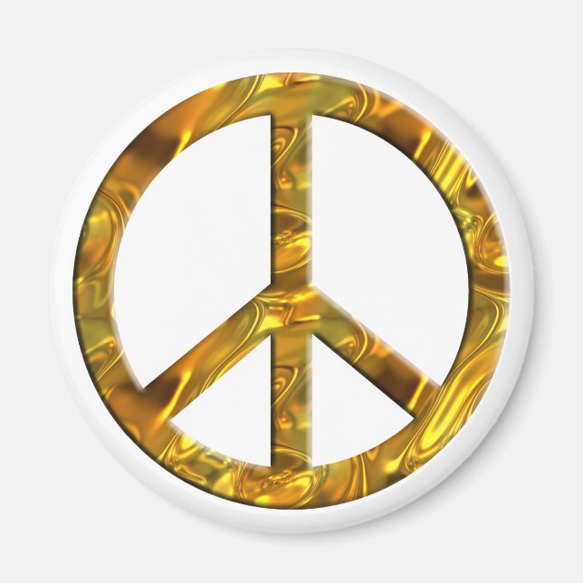 Imán Símbolo de PAZ - ORO (Frente)