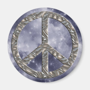Imán símbolo de PAZ - PLATA