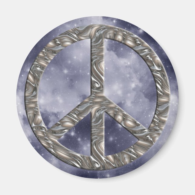 Imán símbolo de PAZ - PLATA (Frente)