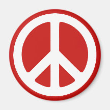 Símbolo de paz rojo y blanco