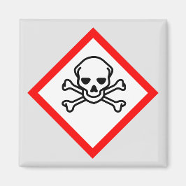 Imán Símbolo de peligro cráneo y cruz