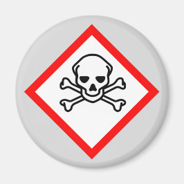 Imán Símbolo de peligro cráneo y cruz