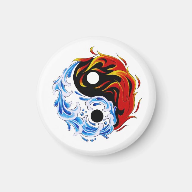 Imán Símbolo de personalizado de Guay fuego de agua Yin (Frente)