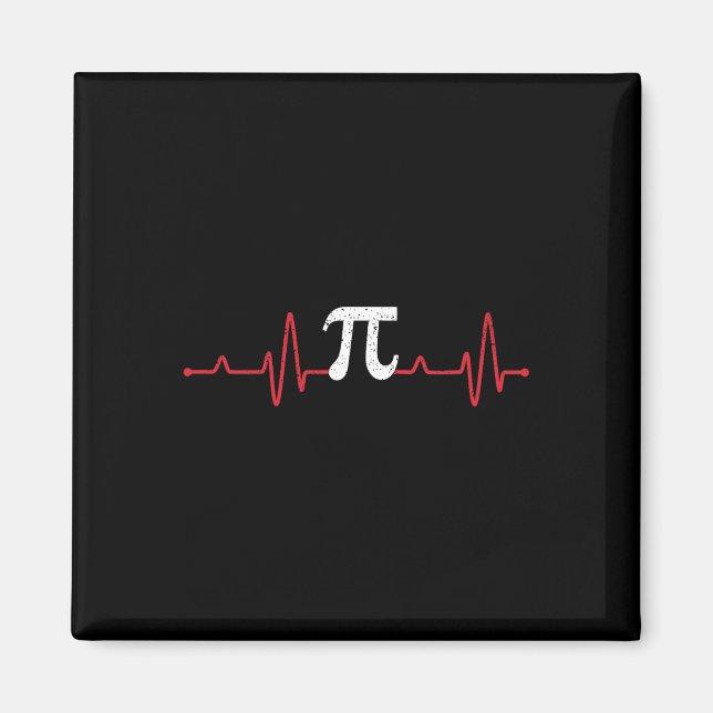 Imán Símbolo de Pi Day Heartbeat Math Lover Enfermería  (Frente)