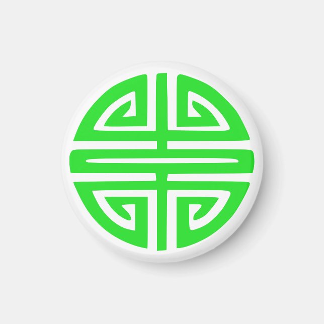 Imán Símbolo de prosperidad chino verde (Frente)