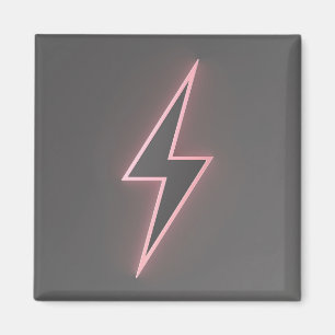 Imán Símbolo de rayo rosa brillante