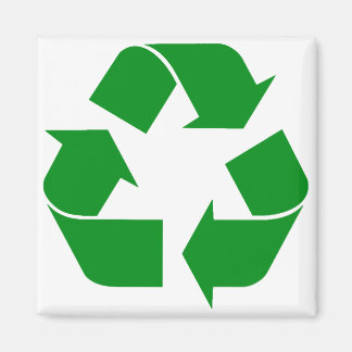 Imán Símbolo de reciclaje - verde