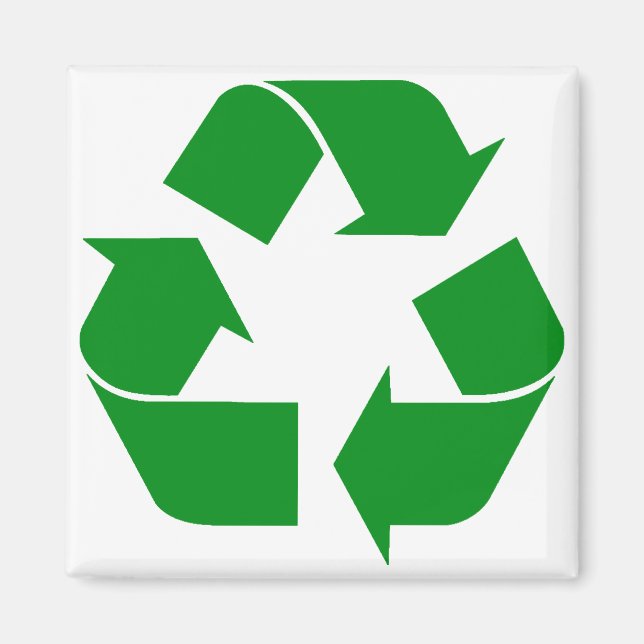 Imán Símbolo de reciclaje - verde (Frente)