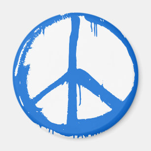 Imán Símbolo de signo de paz azul