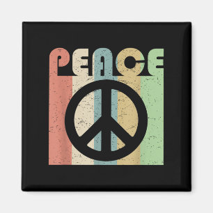 Imán Símbolo de signo de paz inspirador cita retro vint