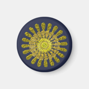 Imán Símbolo de sol dorado decorativo