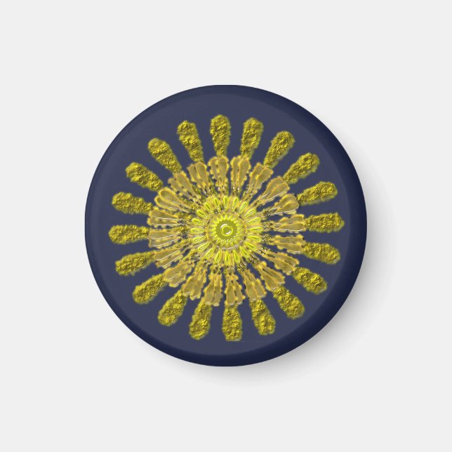 Imán Símbolo de sol dorado decorativo (Frente)