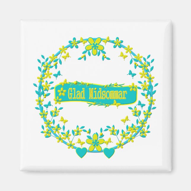 Imán Símbolo de suecia de verano medio (Frente)