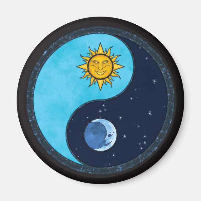 Imán Símbolo de Sun Moon Yin Yang (Frente)