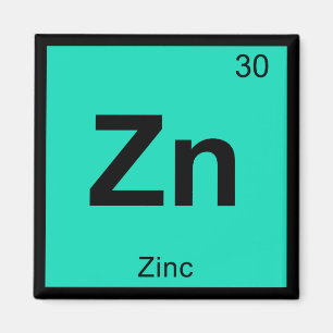 Imán Símbolo de tabla periódica de química zinc