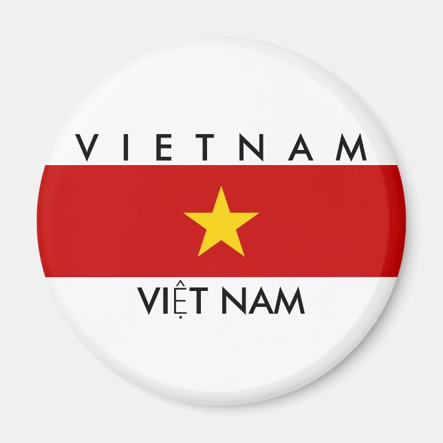 Imán símbolo de texto del nombre del país de vietnam (Frente)