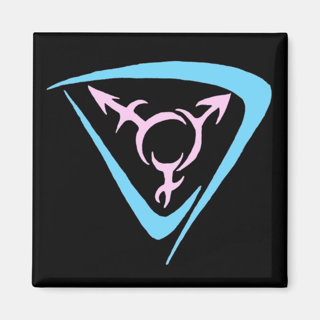 Imán Símbolo de trans celta negro (Frente)