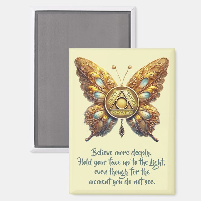 Imán Símbolo de unidad AA Mariposa, Oración (Anverso/Reverso)