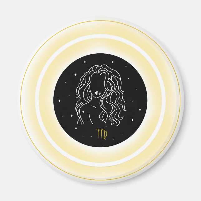 Imán Símbolo de Virgo – Emblema Mínimo de Astrología (Frente)