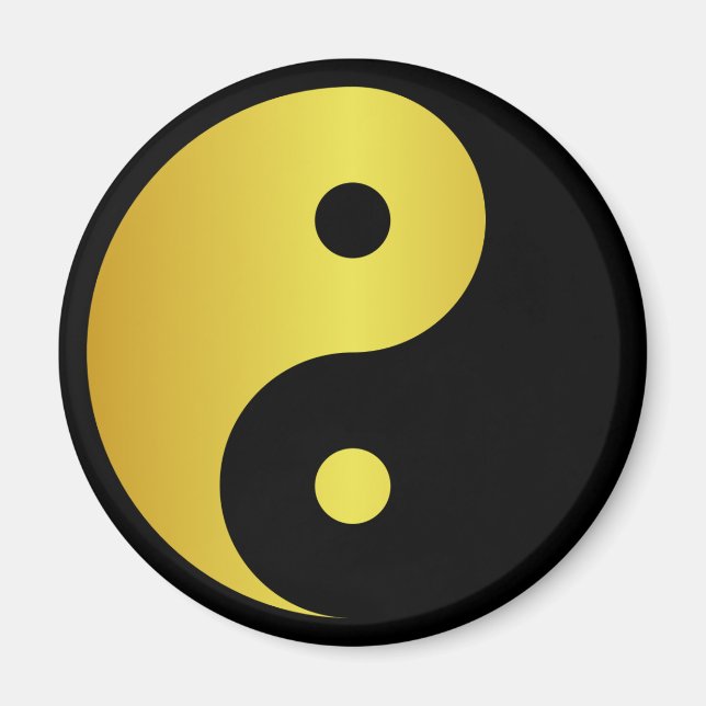 Imán Símbolo de Yin y Yang | Filosofía asiática de oro  (Frente)