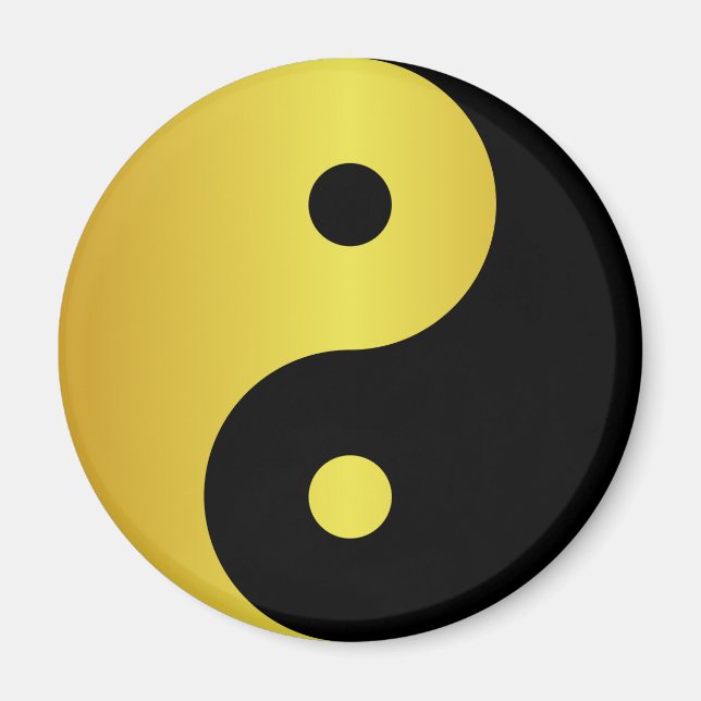 Imán Símbolo de Yin y Yang | Filosofía asiática de oro  (Frente)