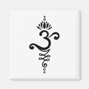 Imán Símbolo de Yoga Om Mantra Flor de Loto Ornamen Una