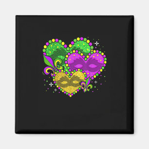 Imán Símbolo del corazón de Mardi Gras Fleur-de-lys Mar