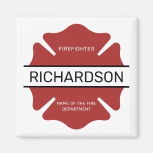 Imán Símbolo del logotipo rojo del bombero personalizad
