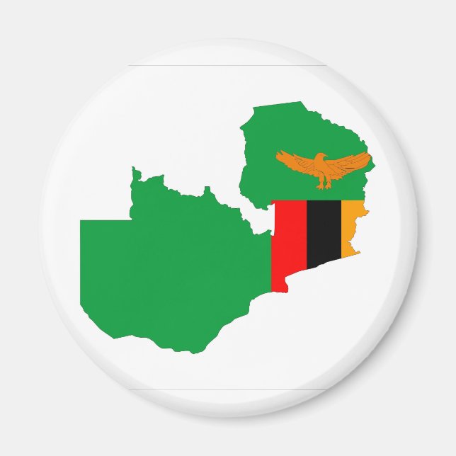Imán símbolo del mapa de bandera de zambia (Frente)