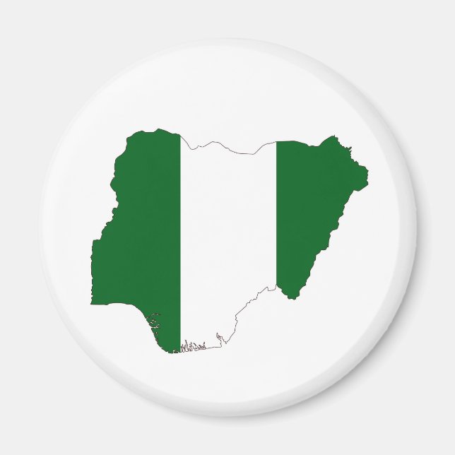 Imán símbolo del mapa de la bandera de nigeria (Frente)