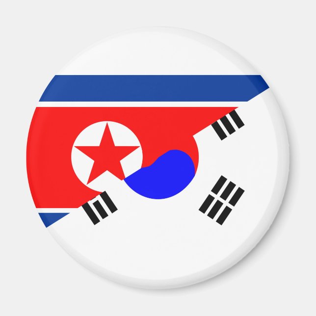 Imán símbolo del país de media bandera de corea del sur (Frente)
