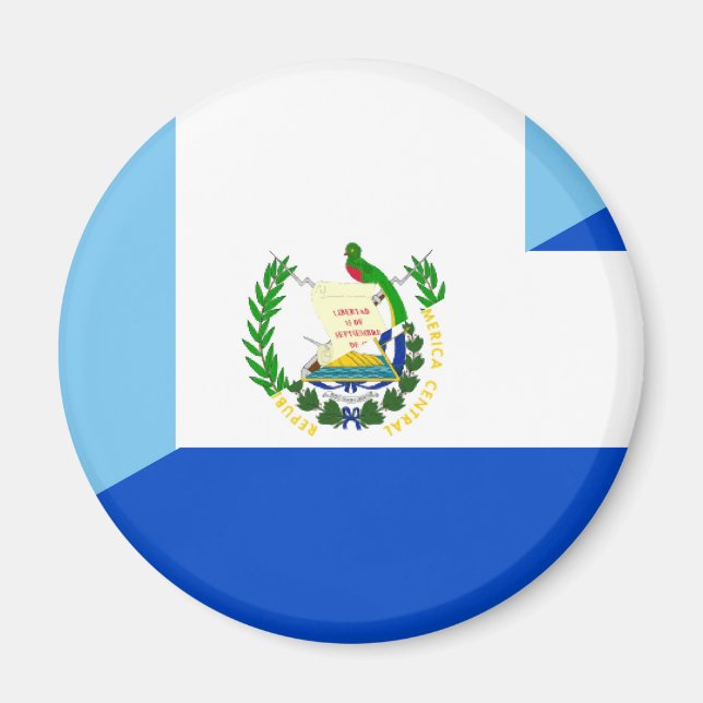 Imán símbolo del país de media bandera de guatemala el  (Frente)