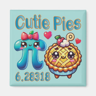 Imán Símbolo divertido "Cutie Pies" Cute Pi y Pie Pun