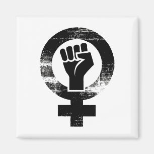 Imán Símbolo feminista de mano negra feminista resiste 