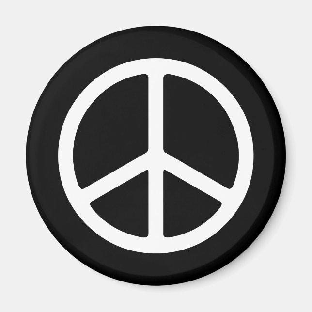 Imán Símbolo flaco blanco de la paz (Frente)