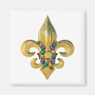 Imán Símbolo Fleur de Lis de la realeza de Mardi Gras