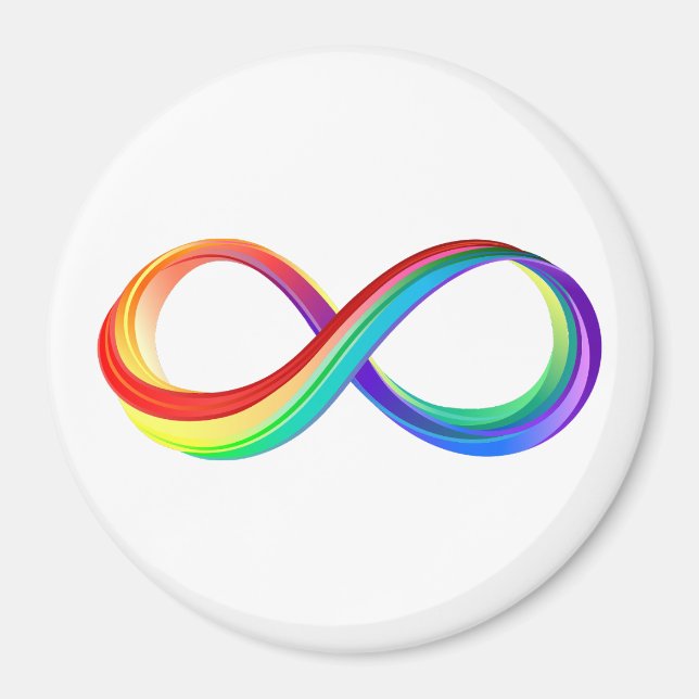 Imán Símbolo infinito arcoiris en capas (Frente)