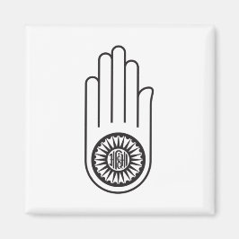 Imán Símbolo jain de Ahimsa (mano de la no violencia)