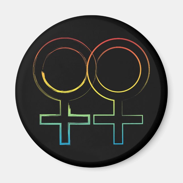 Imán símbolo lesbiano (Frente)