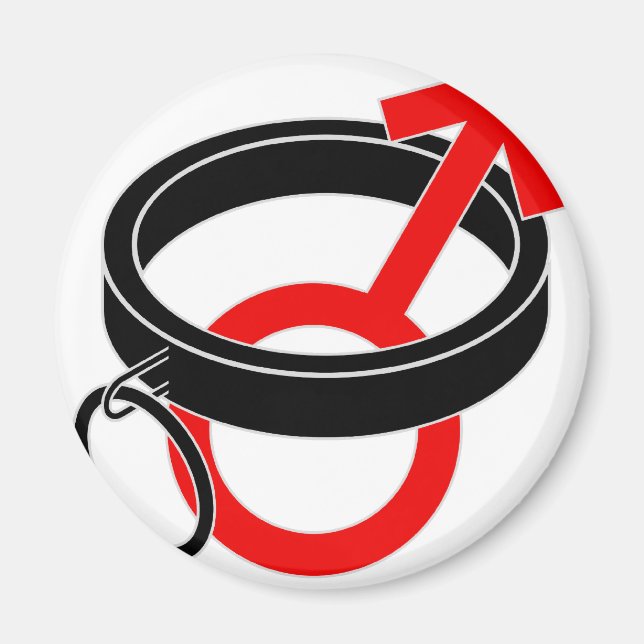 Imán Símbolo masculino collareado. (Frente)