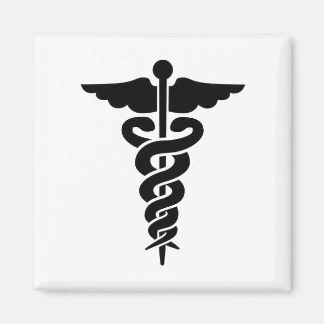 Imán Símbolo médico Caduceus (Frente)