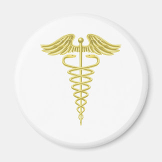 Imán Símbolo médico de oro de Caduceus