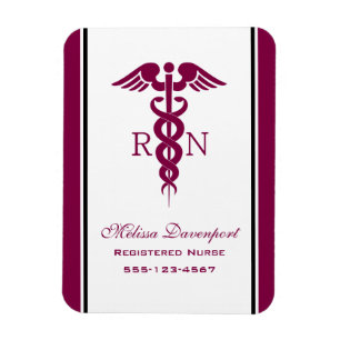 Imán Símbolo médico simple de enfermería de Caducto Roj