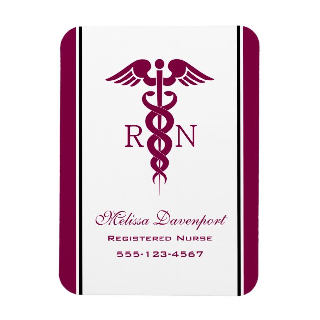 Imán Símbolo médico simple de enfermería de Caducto Roj (Vertical)