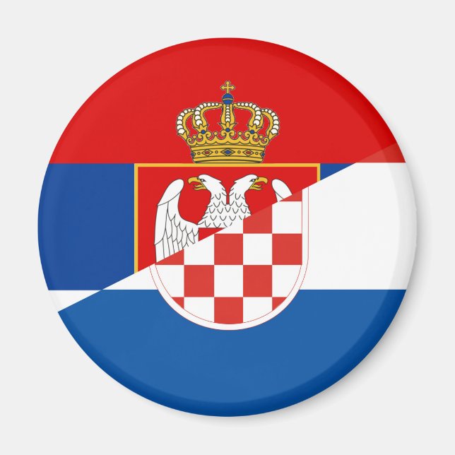 Imán símbolo medio del país de la bandera de serbia cro (Frente)