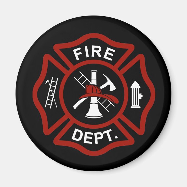 Imán Símbolo negro maltés de la cruz sobre fondo negro (Frente)